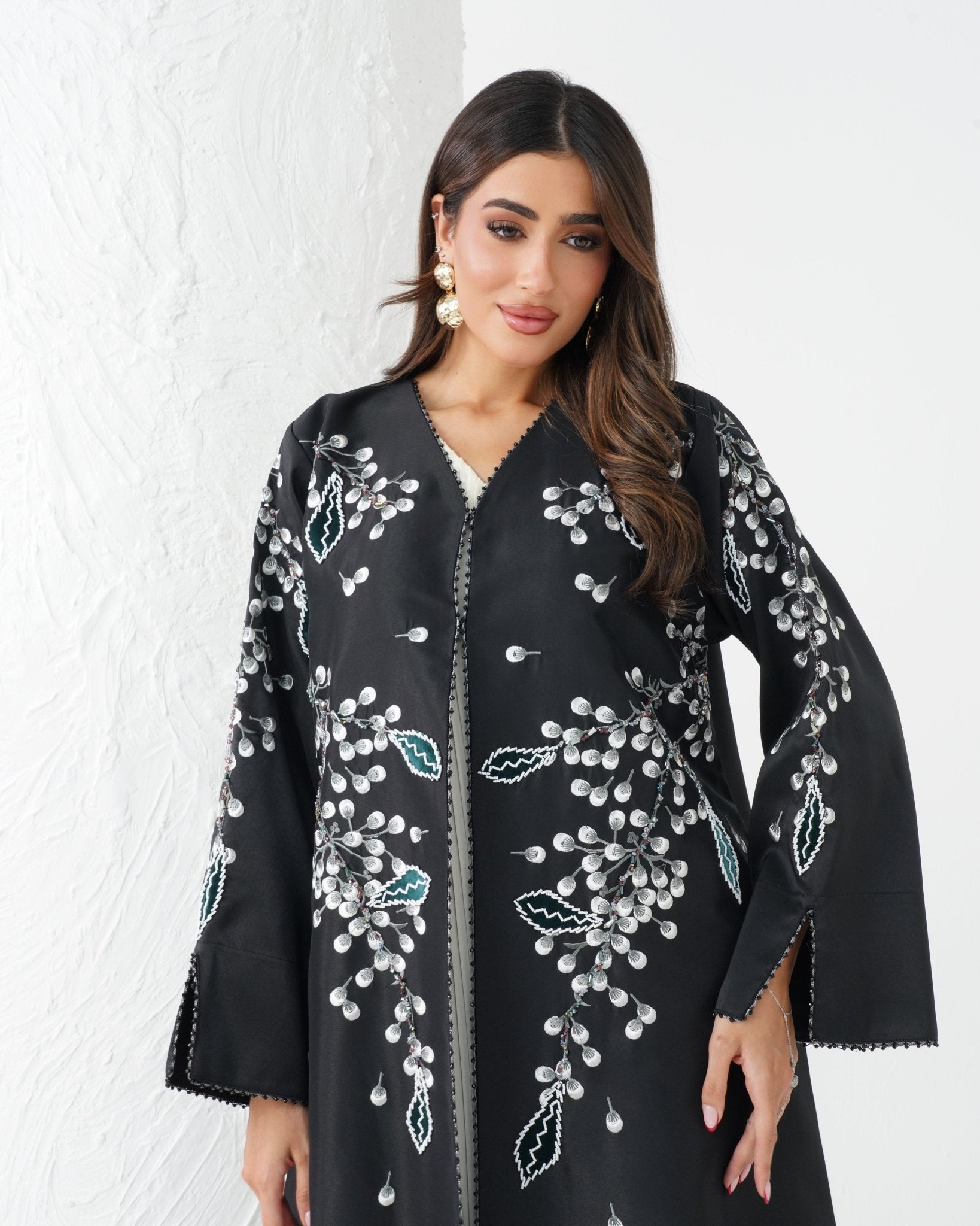 R180 Black Classic Designer Abaya Set Abaya for Women UAE – Abaya – Rutba Fashion Abaya