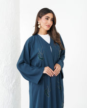 R181 Blue Classic Abaya Set Abaya for Women UAE – Abaya – Rutba Fashion Abaya