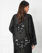 R184 Black elegant Dantel Abaya Set Abaya for Women UAE – Abaya – Rutba Fashion Abaya