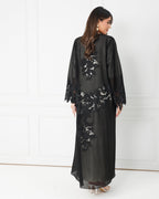 R184 Black elegant Dantel Abaya Set Abaya for Women UAE – Abaya – Rutba Fashion Abaya