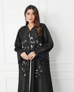 R184 Black elegant Dantel Abaya Set Abaya for Women UAE – Abaya – Rutba Fashion Abaya