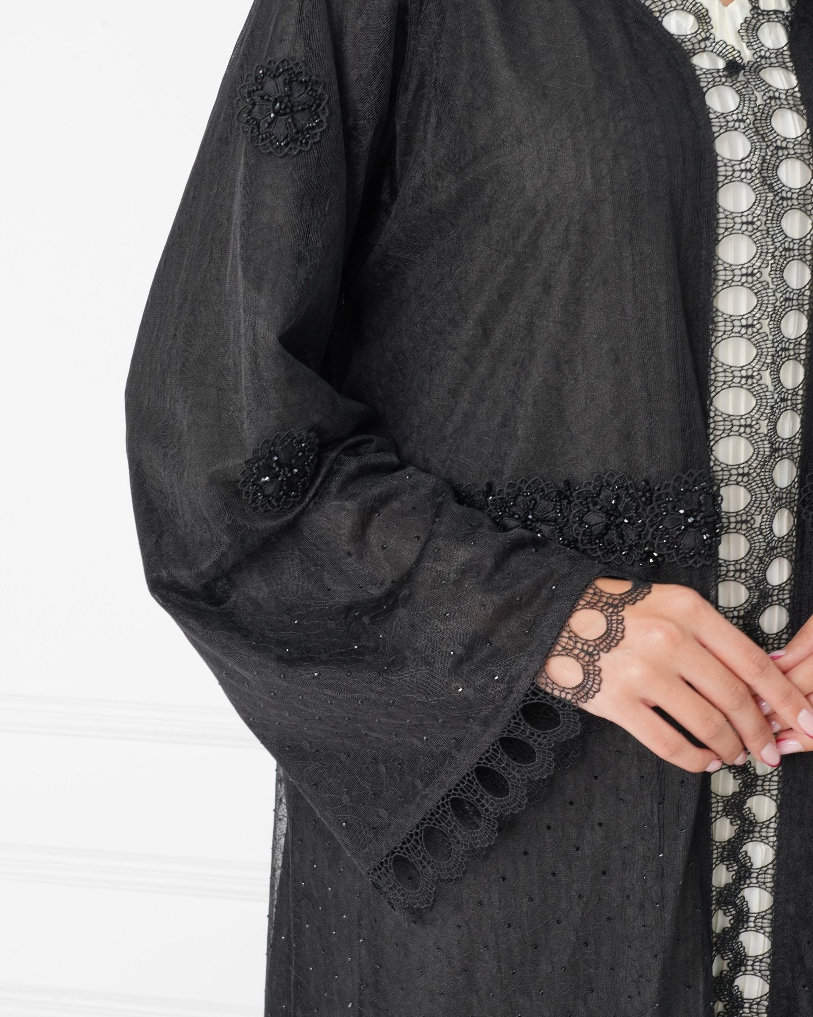 R186 Black Summer collection Abaya Set Abaya for Women UAE – Abaya – Rutba Fashion Abaya