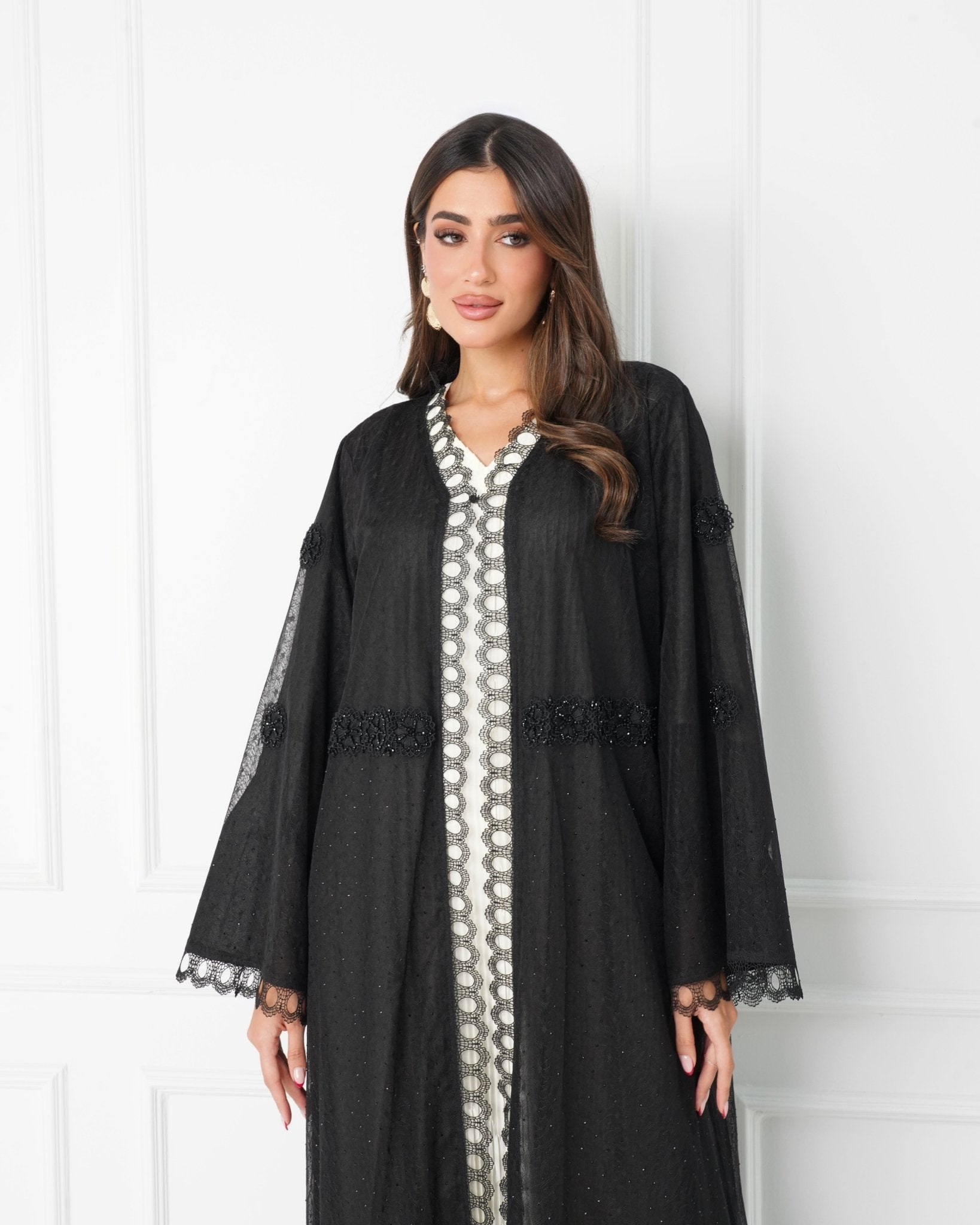 R186 Black Summer collection Abaya Set Abaya for Women UAE – Abaya – Rutba Fashion Abaya