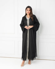 R186 Black Summer collection Abaya Set Abaya for Women UAE – Abaya – Rutba Fashion Abaya