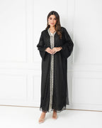 R186 Black Summer collection Abaya Set Abaya for Women UAE – Abaya – Rutba Fashion Abaya