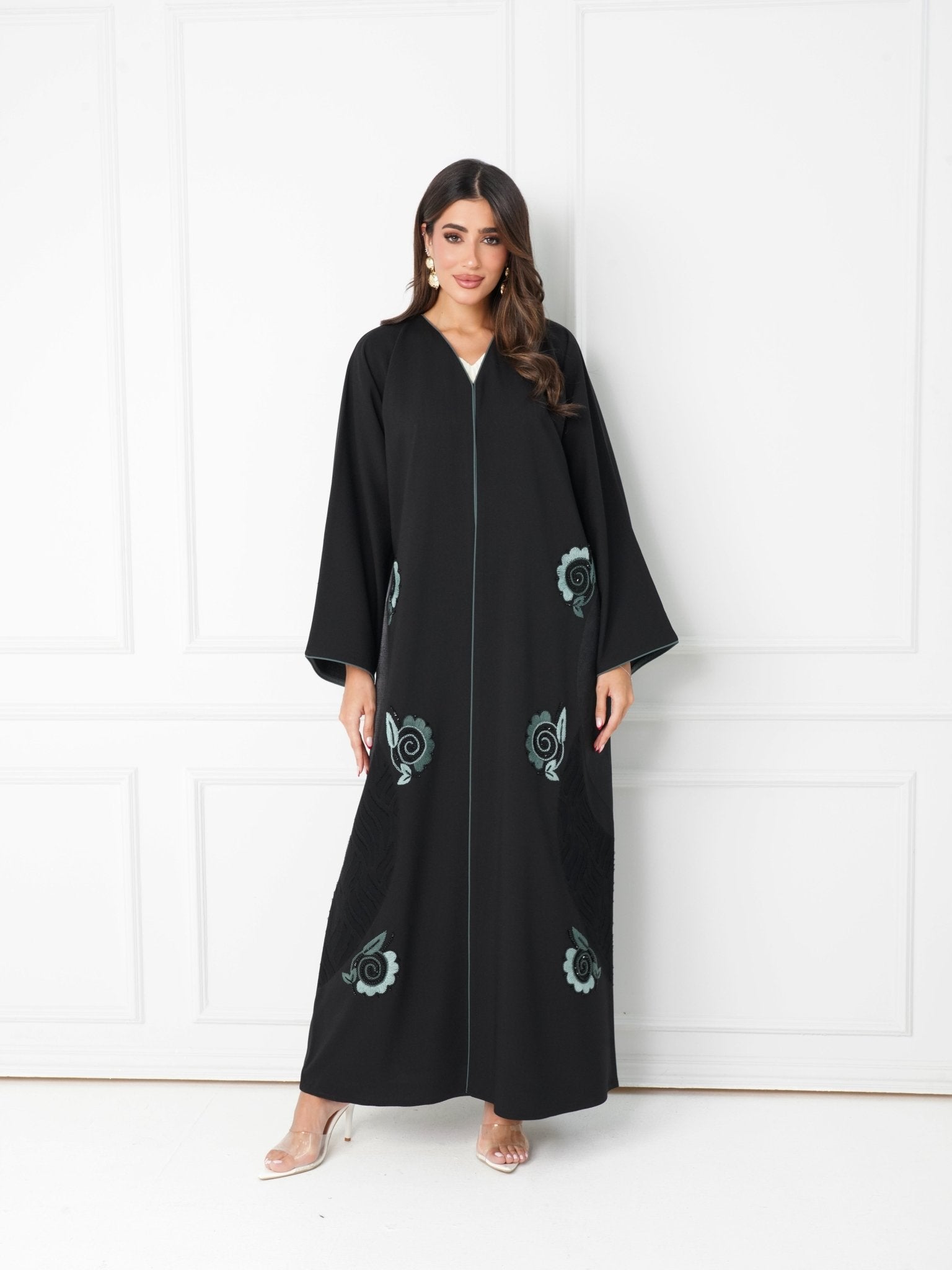 R187 Black Summer collection Abaya Set Abaya for Women UAE – Abaya – Rutba Fashion Abaya