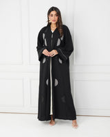R188 Black elegant  Abaya Set