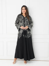 R189 Black Elegant  Summer collection Abaya Set