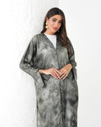 R191 Classic Grey Summer Abaya Set Abaya for Women UAE – Abaya – Rutba Fashion Abaya