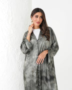 R191 Classic Grey Summer Abaya Set Abaya for Women UAE – Abaya – Rutba Fashion Abaya
