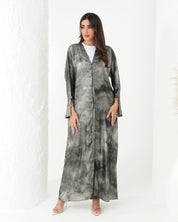R191 Classic Grey Summer Abaya Set Abaya for Women UAE – Abaya – Rutba Fashion Abaya