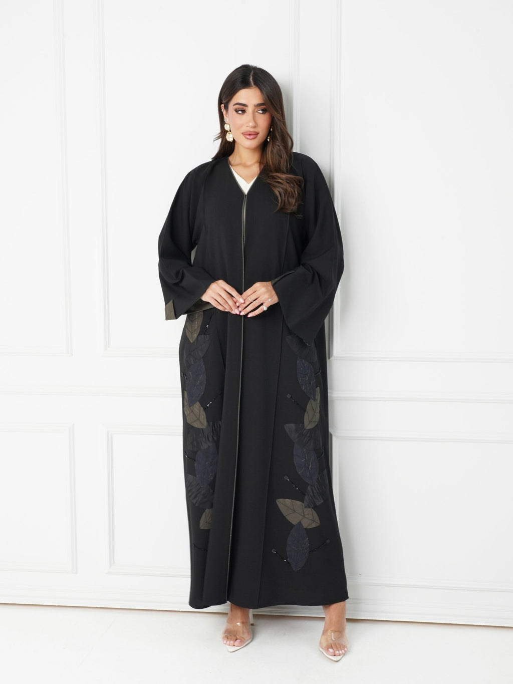 R192 Black elegant Abaya Set Abaya for Women UAE – Abaya – Rutba Fashion Abaya