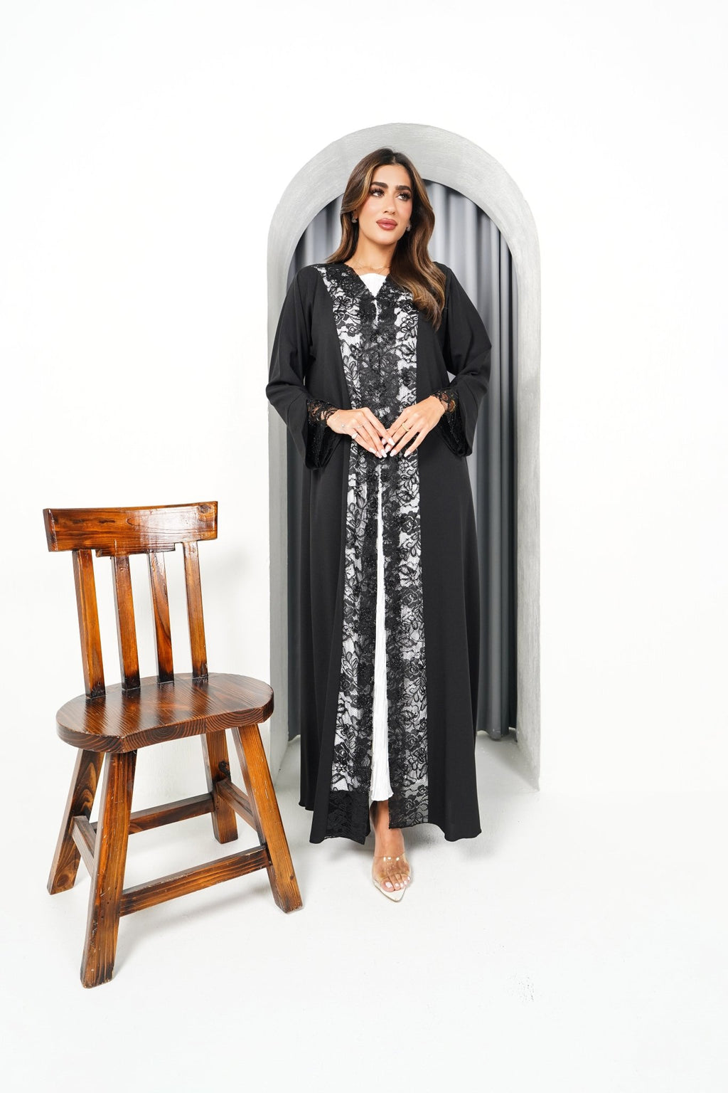 R194 Black elegant Abaya Set Abaya for Women UAE – Abaya – Rutba Fashion Abaya