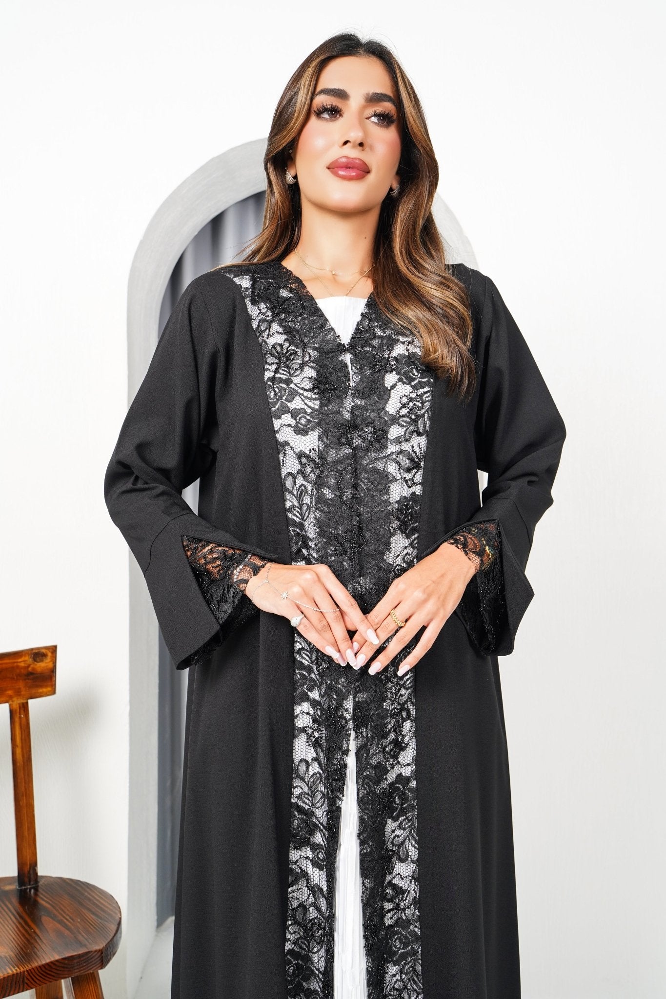 R194 Black elegant Abaya Set Abaya for Women UAE – Abaya – Rutba Fashion Abaya