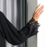 R195 Black elegant Abaya Set Abaya for Women UAE – Abaya – Rutba Fashion Abaya
