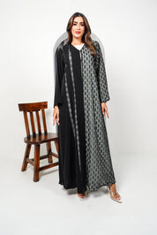 R196 Black shining Dantil Abaya Set Abaya for Women UAE – Abaya – Rutba Fashion Abaya