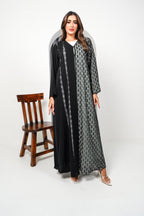 R196 Black shining Dantil Abaya Set Abaya for Women UAE – Abaya – Rutba Fashion Abaya