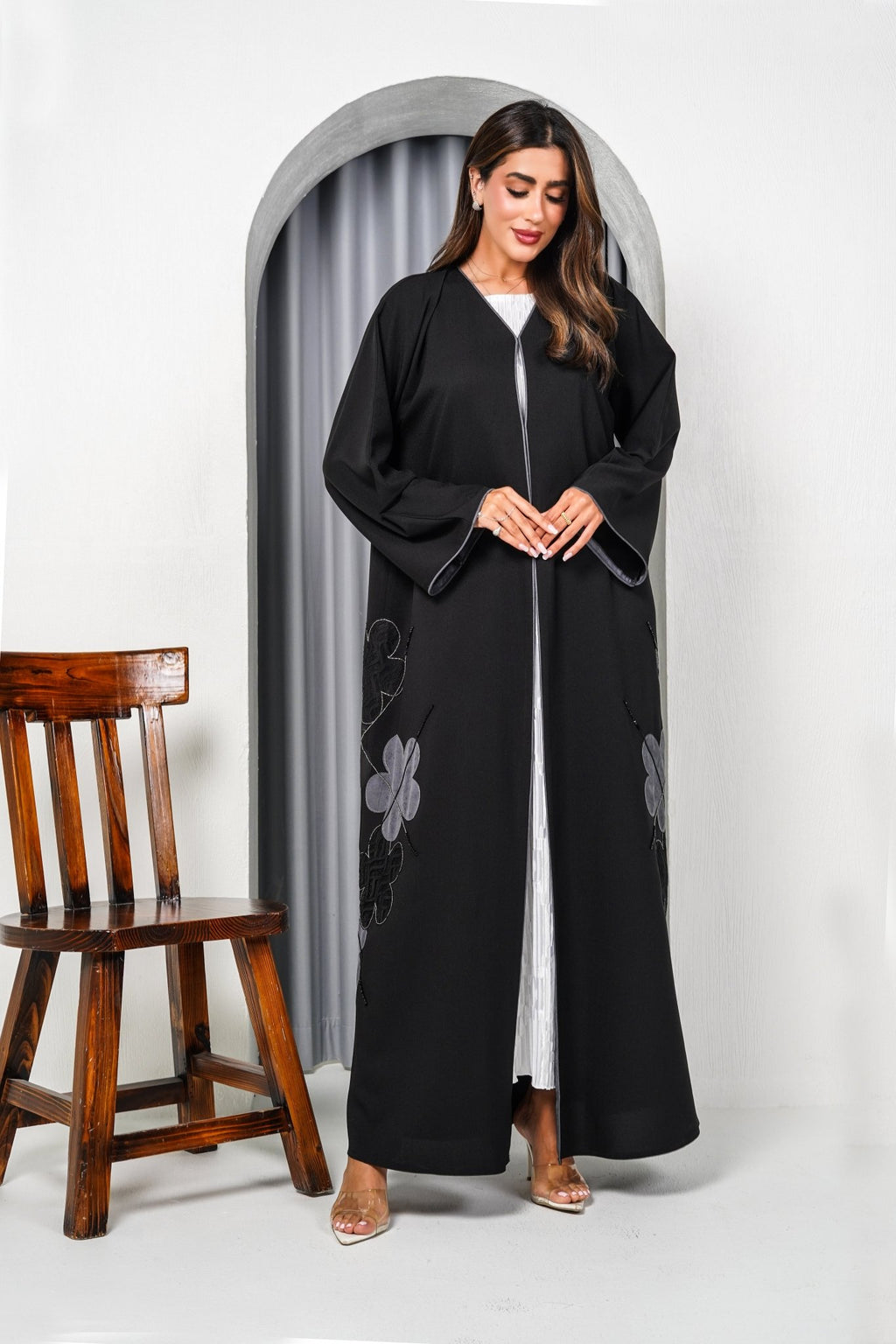 R199 Black Abaya Set Abaya for Women UAE – Abaya – Rutba Fashion Abaya