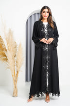 R202 Black Rope Dantil Abaya Set Abaya for Women UAE – Abaya – Rutba Fashion Abaya