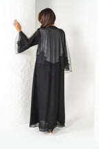 R204 Black Party Abaya Set Abaya for Women UAE – Abaya – Rutba Fashion Abaya