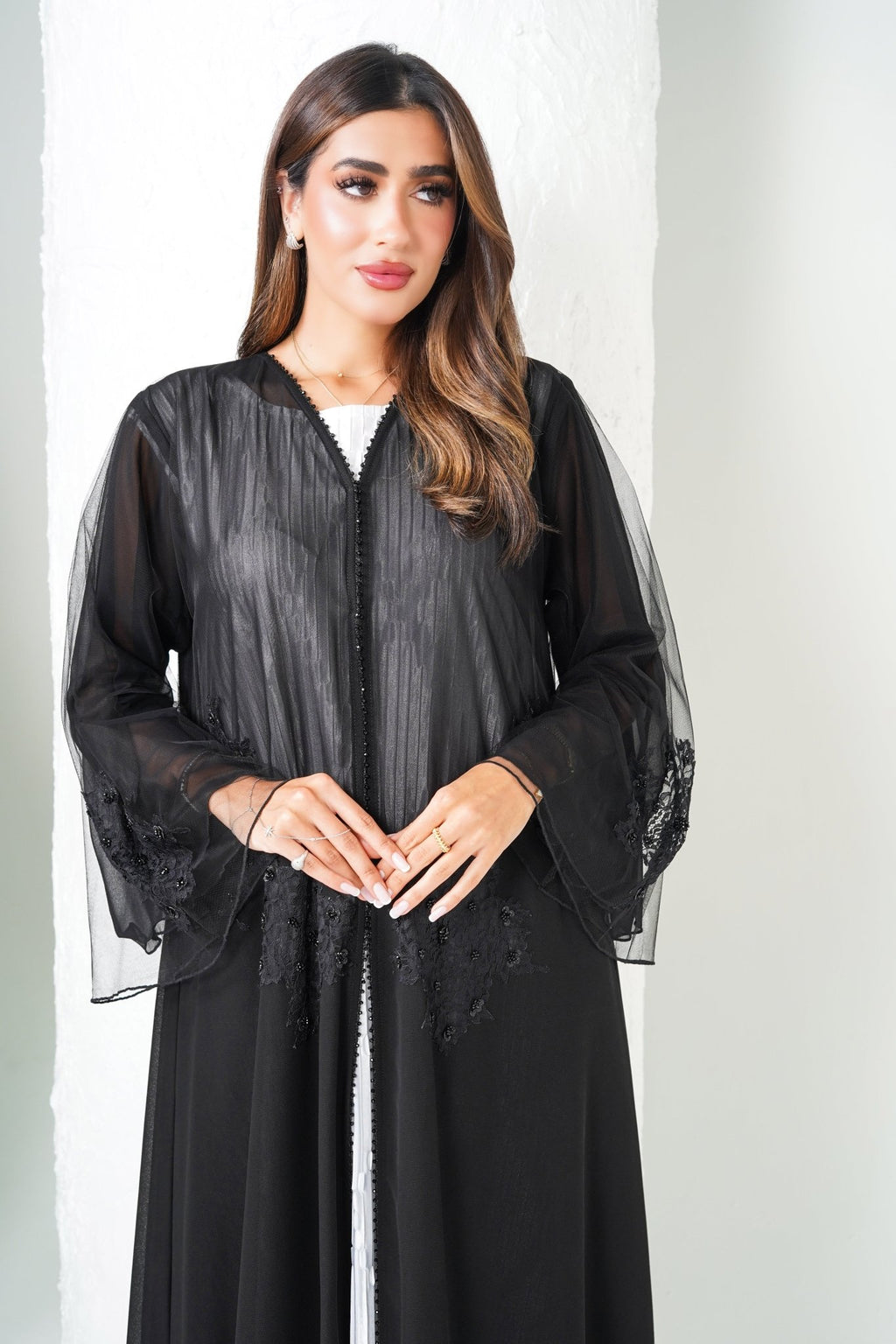 R204 Black Party Abaya Set Abaya for Women UAE – Abaya – Rutba Fashion Abaya