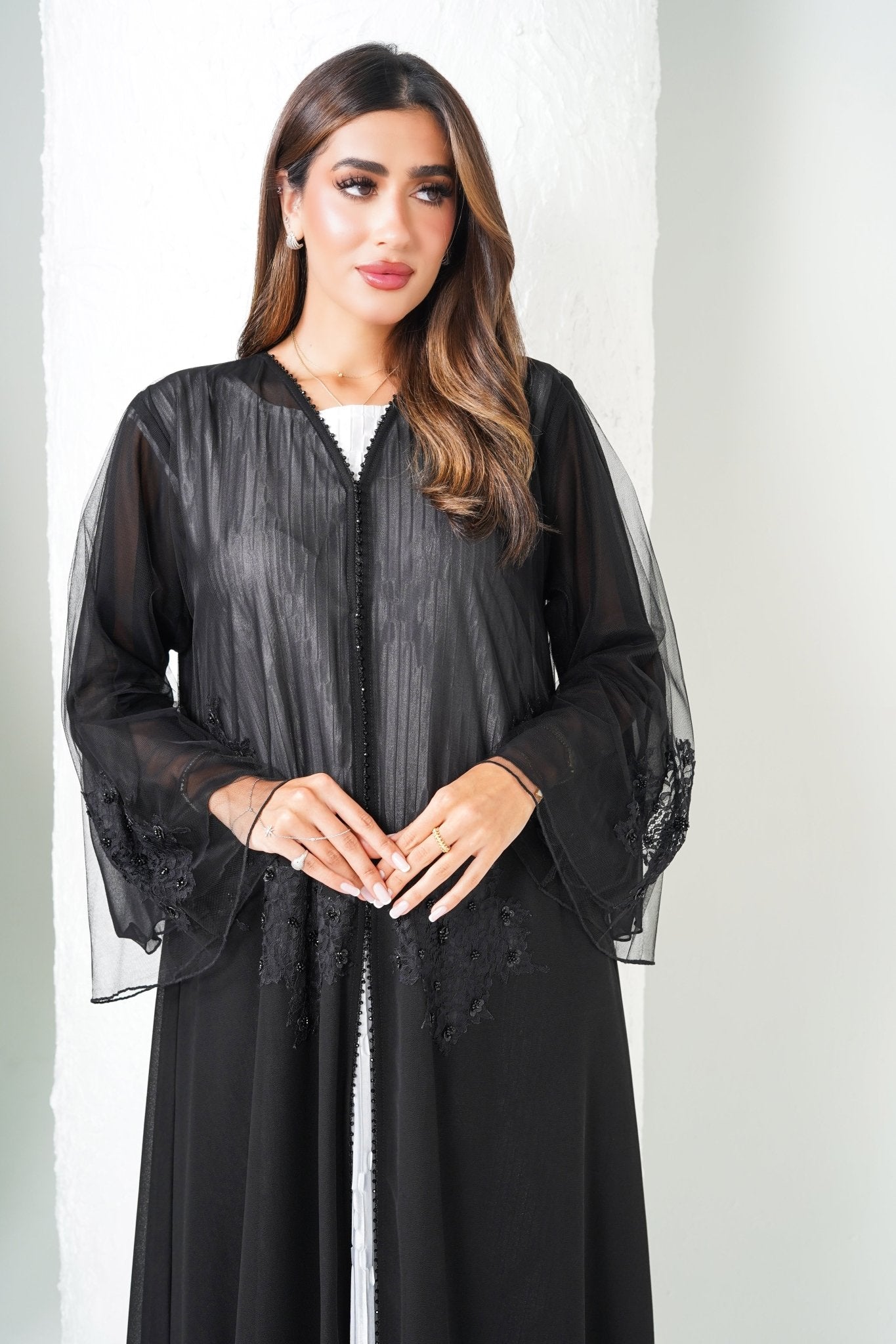 R204 Black Party Abaya Set Abaya for Women UAE – Abaya – Rutba Fashion Abaya