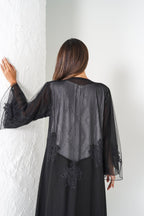 R204 Black Party Abaya Set Abaya for Women UAE – Abaya – Rutba Fashion Abaya