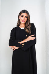 R205 Black Classic Abaya Set Abaya for Women UAE – Abaya – Rutba Fashion Abaya