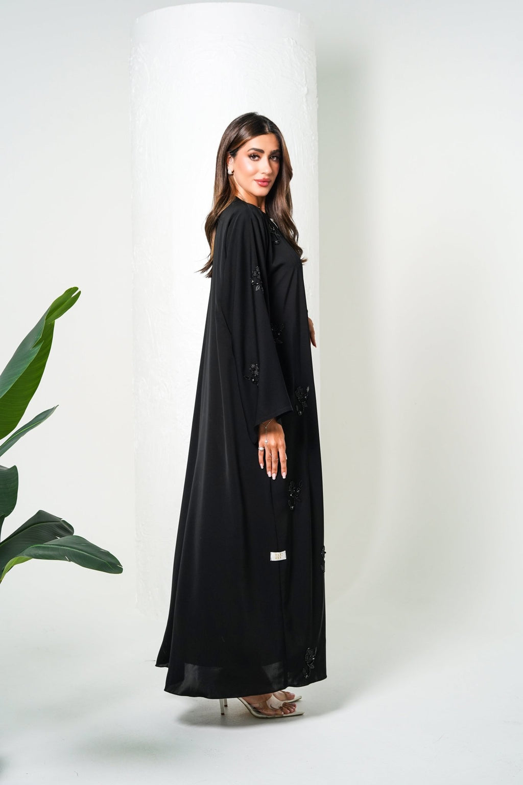R206 Black Classic Abaya Set Abaya for Women UAE – Abaya – Rutba Fashion Abaya