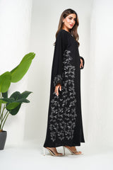R209 Black Abaya Set Abaya for Women UAE – Abaya – Rutba Fashion Abaya