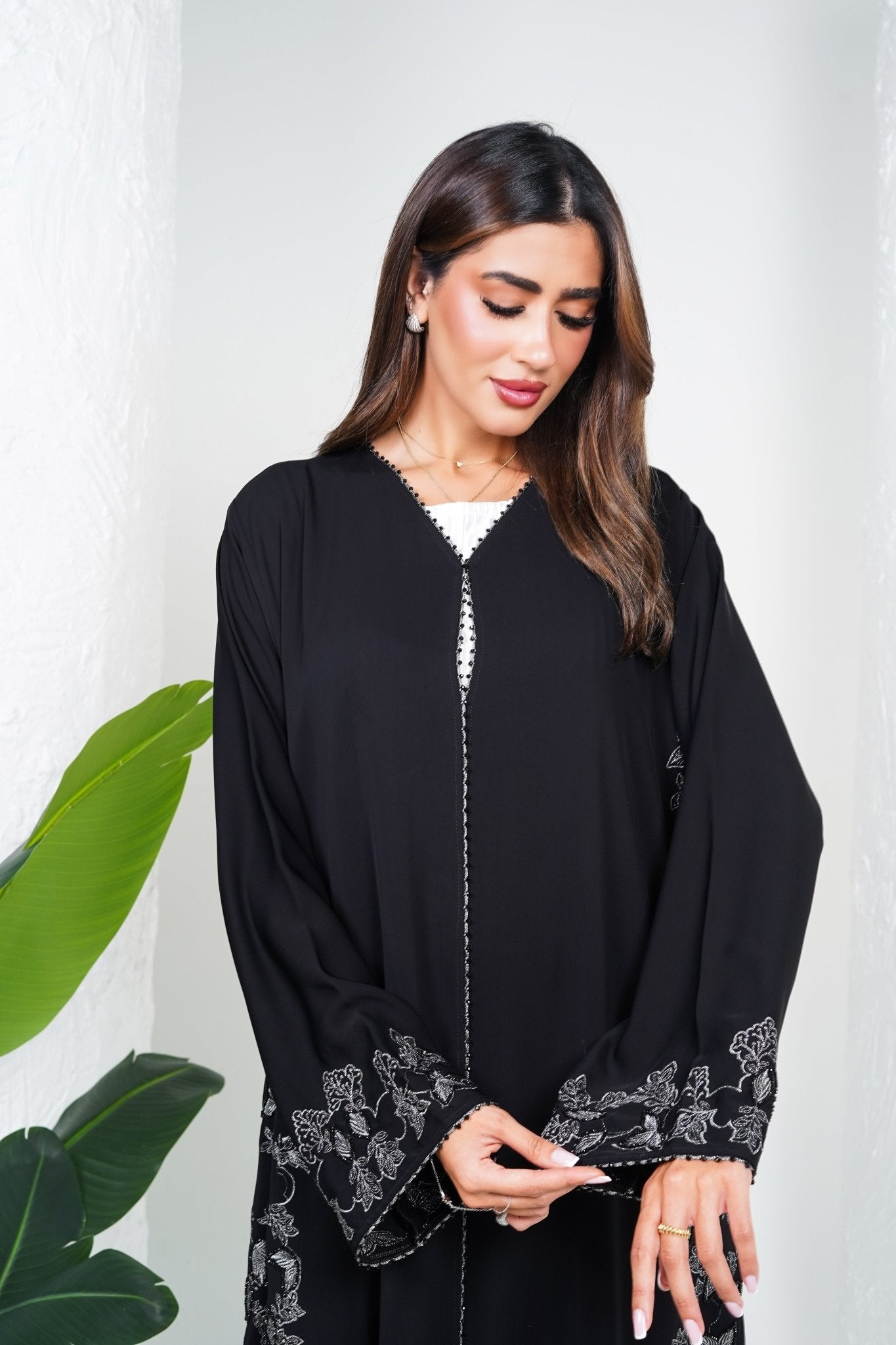 R209 Black Abaya Set Abaya for Women UAE – Abaya – Rutba Fashion Abaya