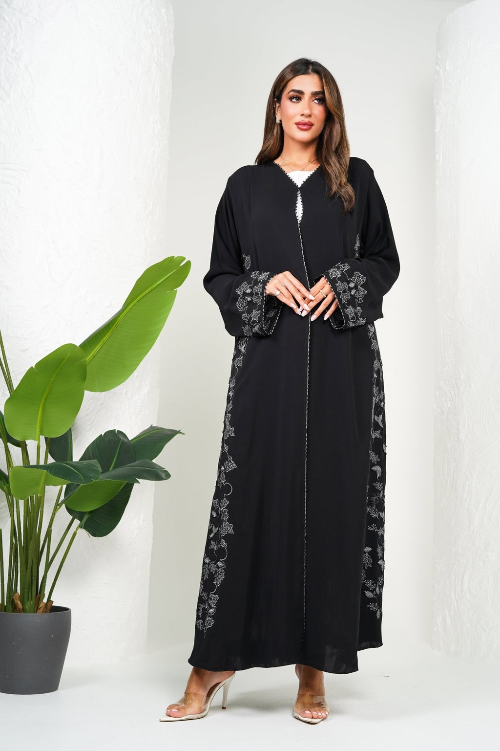 R209 Black Abaya Set Abaya for Women UAE – Abaya – Rutba Fashion Abaya