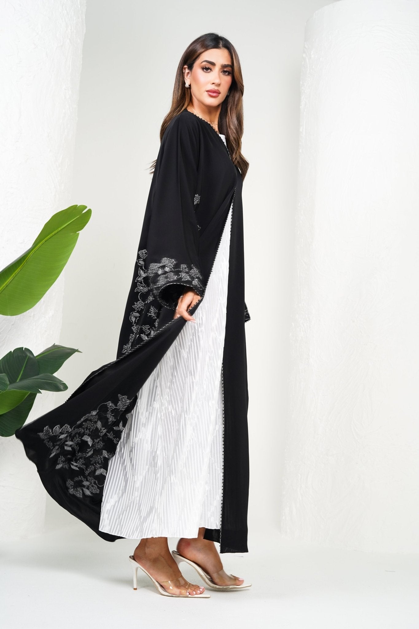 R209 Black Abaya Set Abaya for Women UAE – Abaya – Rutba Fashion Abaya
