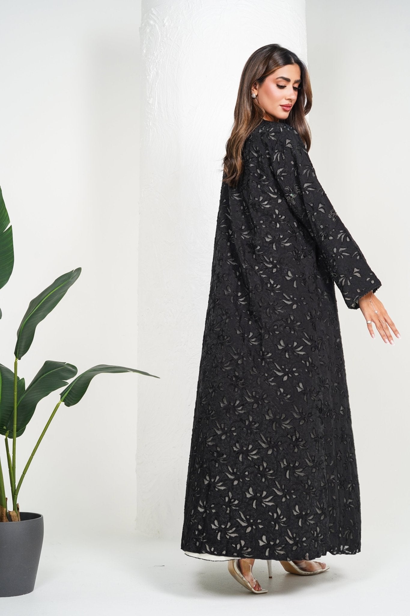 R210 Black Classic Abaya Set Abaya for Women UAE – Abaya – Rutba Fashion Abaya