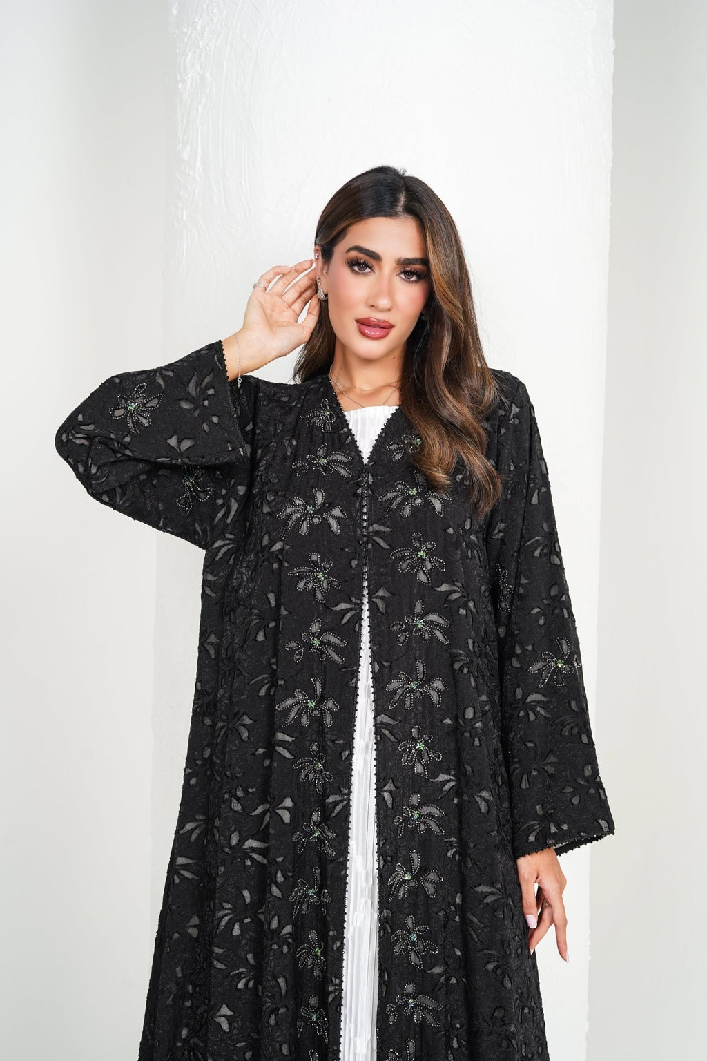 R210 Black Classic Abaya Set Abaya for Women UAE – Abaya – Rutba Fashion Abaya
