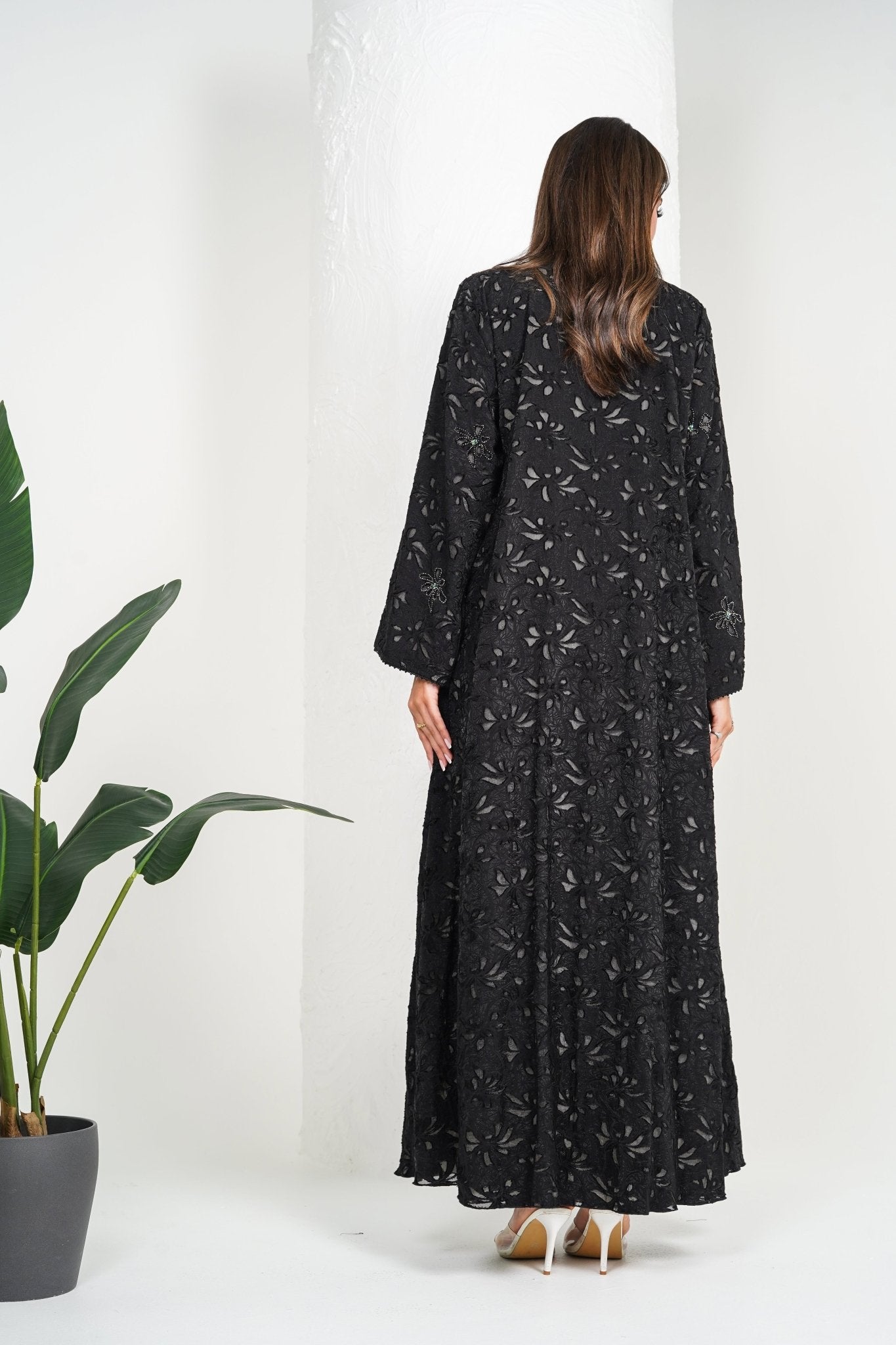 R210 Black Classic Abaya Set Abaya for Women UAE – Abaya – Rutba Fashion Abaya