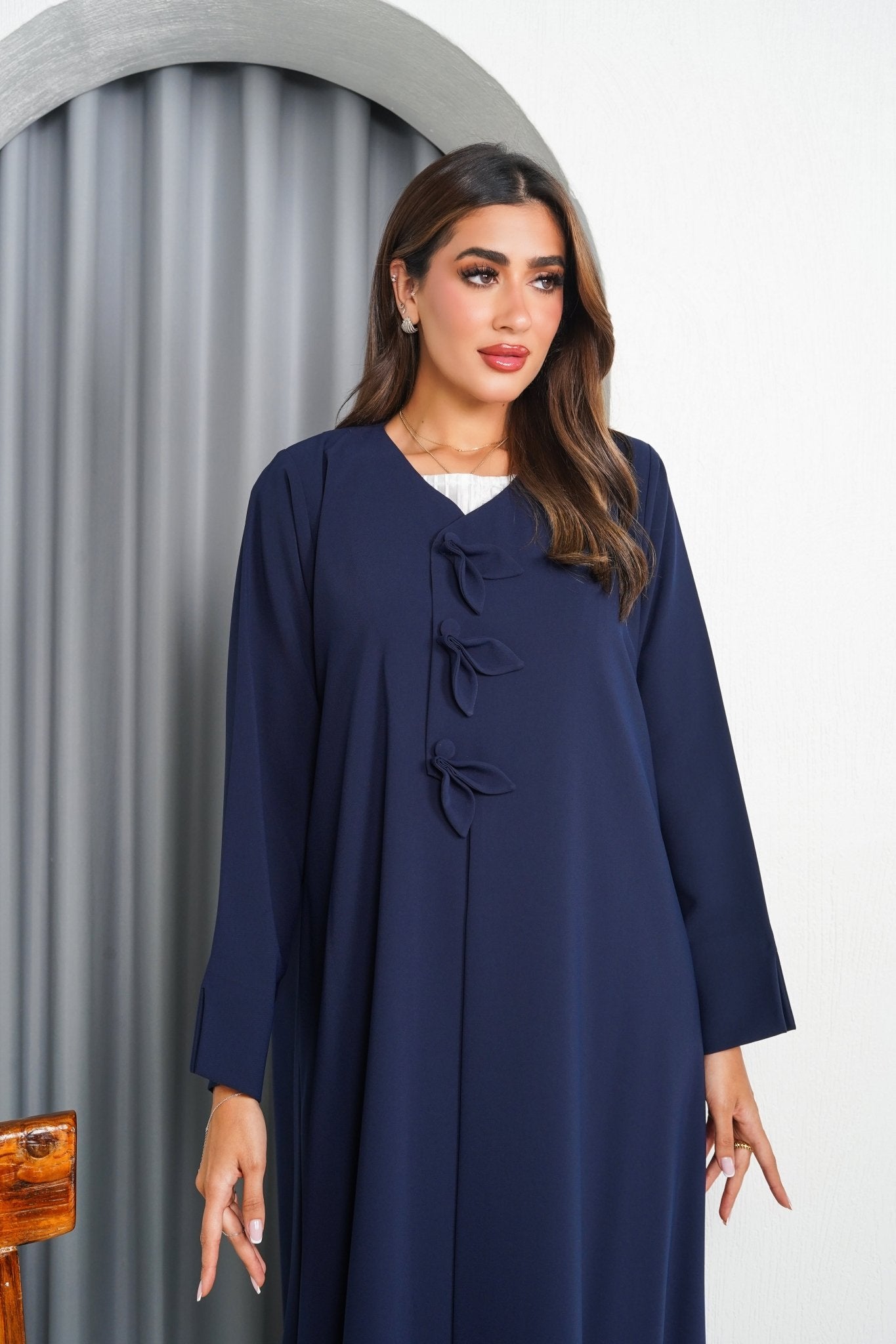 R213 Blue cutting Model Abaya Set Abaya for Women UAE – Abaya – Rutba Fashion Abaya