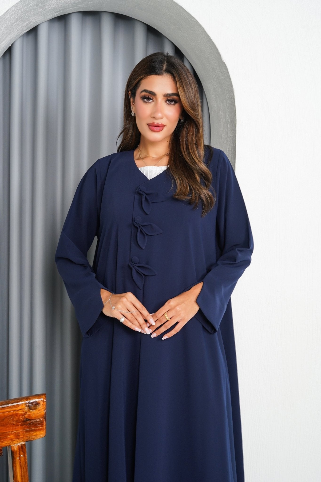 R213 Blue cutting Model Abaya Set Abaya for Women UAE – Abaya – Rutba Fashion Abaya