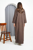 R214 Dark Brown Colour vip Abaya Set Abaya for Women UAE – Abaya – Rutba Fashion Abaya