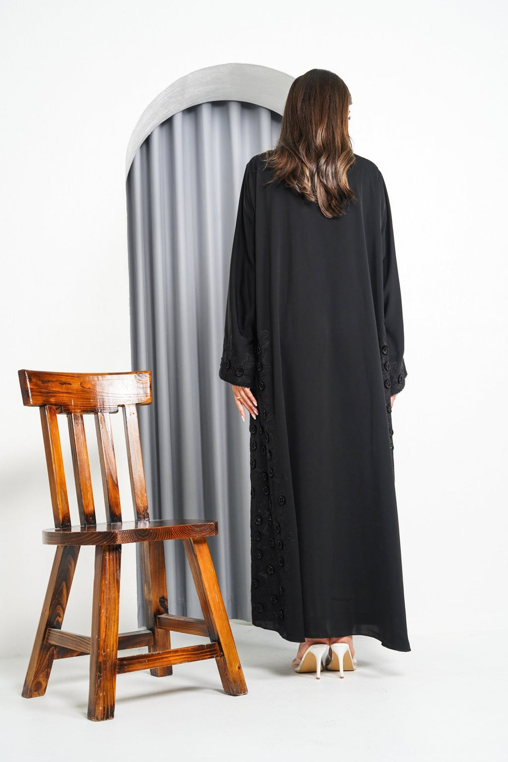 R215 Black elegant Designer Abaya Set Abaya for Women UAE – Abaya – Rutba Fashion Abaya