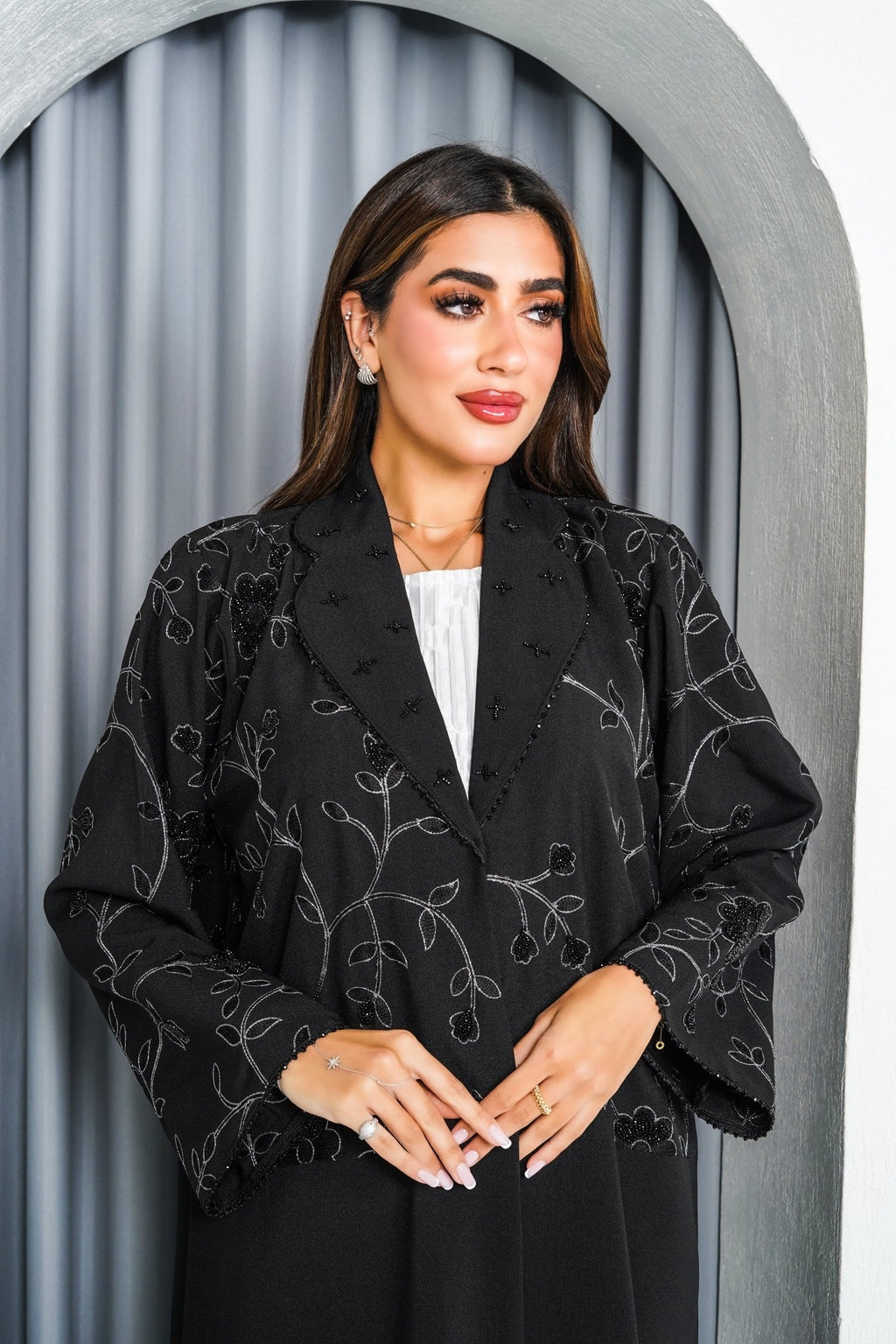 R216 Black elegant Abaya Set Abaya for Women UAE – Abaya – Rutba Fashion Abaya