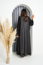 R217 Black Classic Dantil Abaya Set Abaya for Women UAE – Abaya – Rutba Fashion Abaya