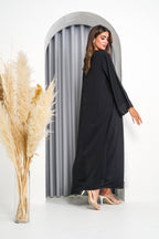 R218 Black elegant Laser Dantil Abaya Set Abaya for Women UAE – Abaya – Rutba Fashion Abaya