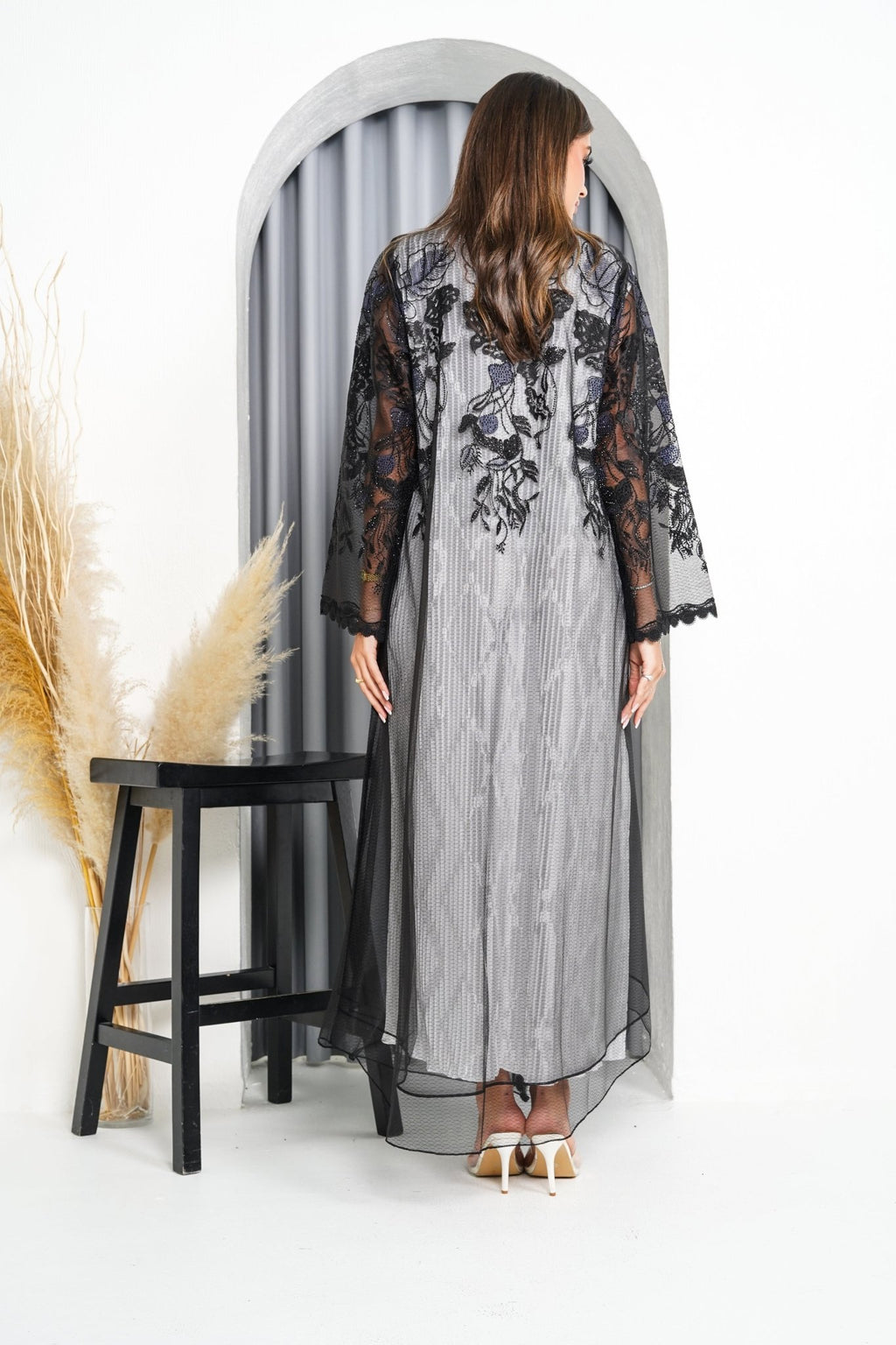 R220 Black elegant Designer Abaya Set Abaya for Women UAE – Abaya – Rutba Fashion Abaya