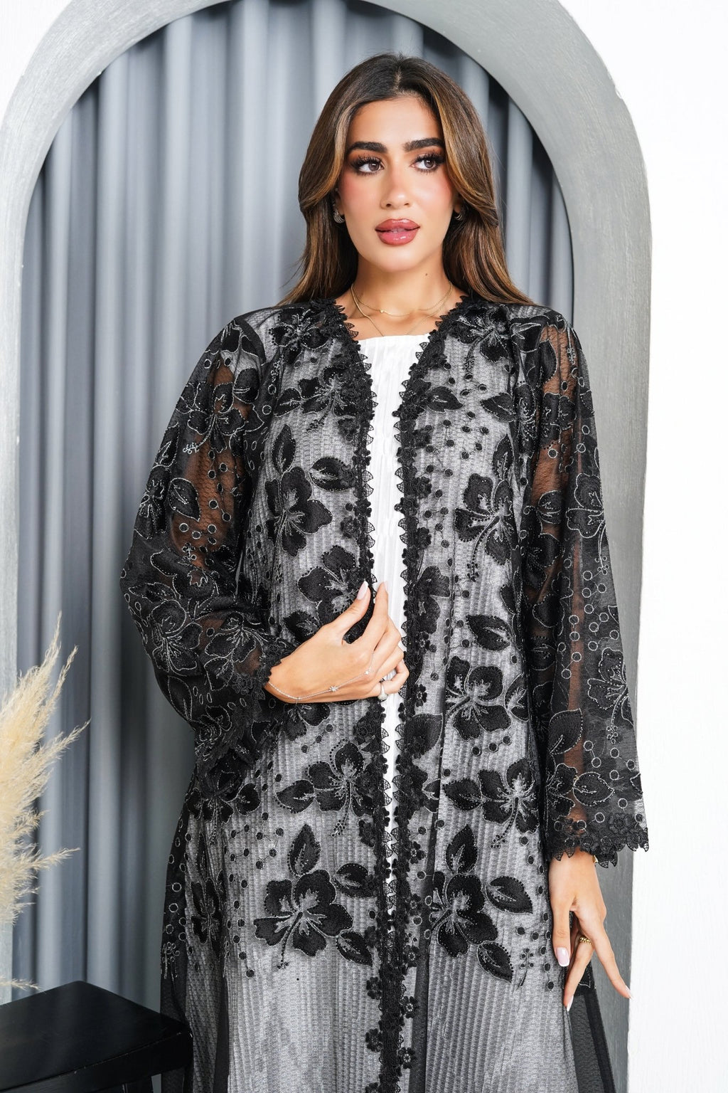 R221 Black wedding and party Designer Abaya Set Abaya for Women UAE – Abaya – Rutba Fashion Abaya