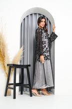 R221 Black wedding and party Designer Abaya Set Abaya for Women UAE – Abaya – Rutba Fashion Abaya