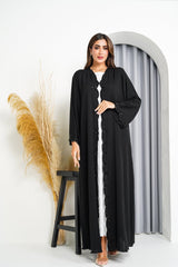 R223 Black Classic Designer Abaya Set Abaya for Women UAE – Abaya – Rutba Fashion Abaya