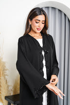 R223 Black Classic Designer Abaya Set Abaya for Women UAE – Abaya – Rutba Fashion Abaya