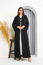 R223 Black Classic Designer Abaya Set Abaya for Women UAE – Abaya – Rutba Fashion Abaya
