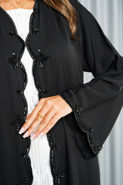 R223 Black Classic Designer Abaya Set Abaya for Women UAE – Abaya – Rutba Fashion Abaya